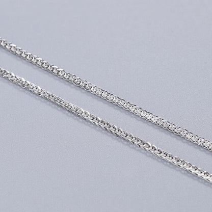 S925 Sterling Silver Necklace Electroplated White Gold Color Snake Bones Chain