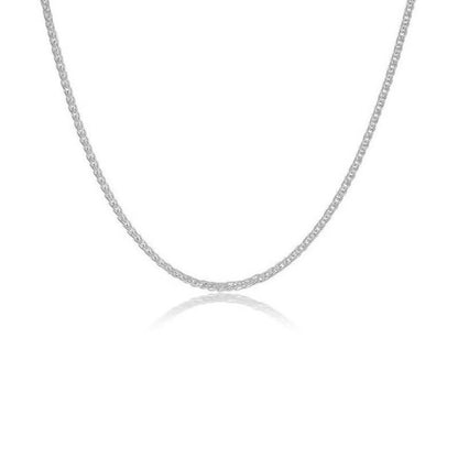 S925 Sterling Silver Necklace Electroplated White Gold Color Snake Bones Chain